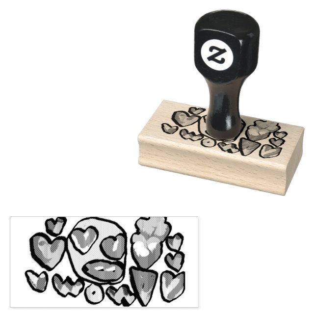 Wow ice cream valentine day rubber stamp (Stamped)