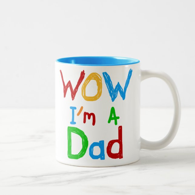 WOW I'm a Dad T-shirts and GIfts Two-Tone Coffee Mug (Right)