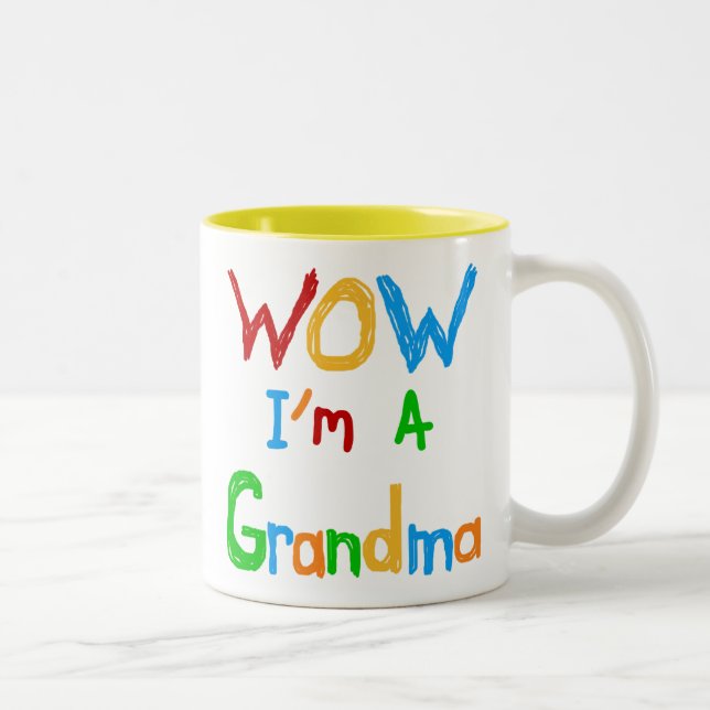 WOW I'm a Grandma T-shirts and Gifts Two-Tone Coffee Mug (Right)