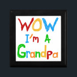 WOW I'm a Grandpa T-shirts and Gifts Gift Box<br><div class="desc">Can't believe you're a new grandpa? You'll love these colourful primary colours text design WOW I'm a Grandpa T-shirts,  hoodies,  mugs,  mousepads,  bags,  keepsake boxes,  tiles,  ornaments,  buttons,  magnets,  and other new grandpa items!</div>