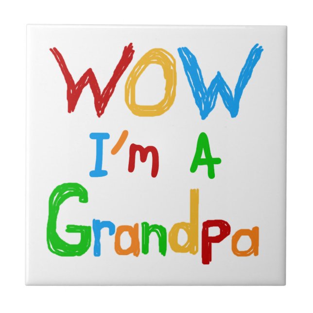 WOW I'm a Grandpa T-shirts and Gifts Tile (Front)