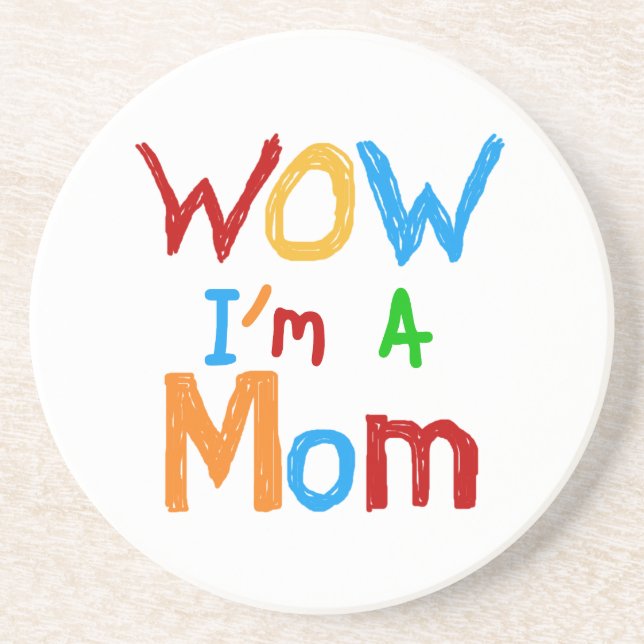 WOW I'm a Mum T-shirts and GIfts Coaster (Front)