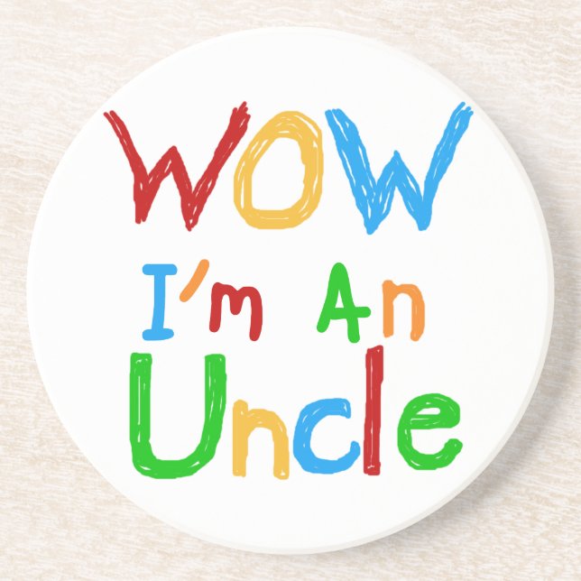 WOW I'm an Uncle T-shirts and GIfts Coaster (Front)