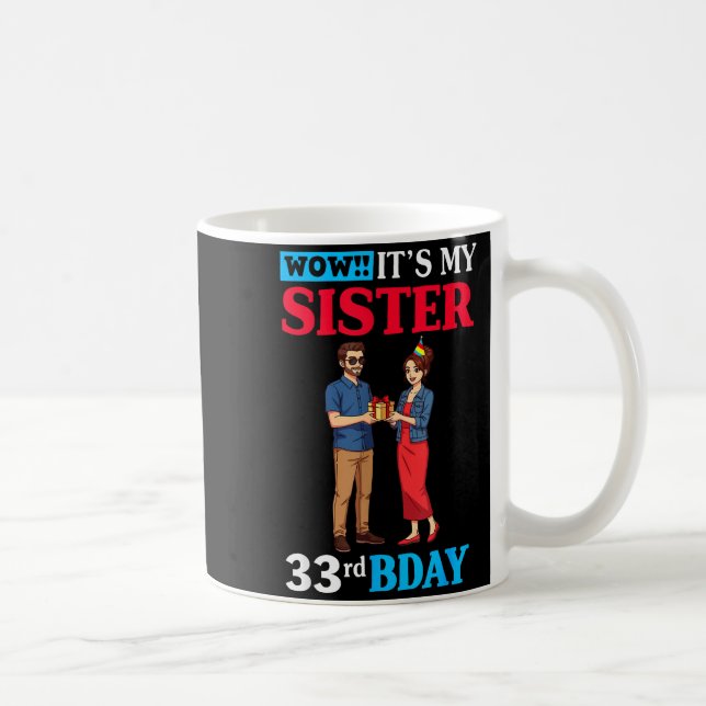 Wow It’s My Sister 33rd Birthday Celebration With  Coffee Mug (Right)