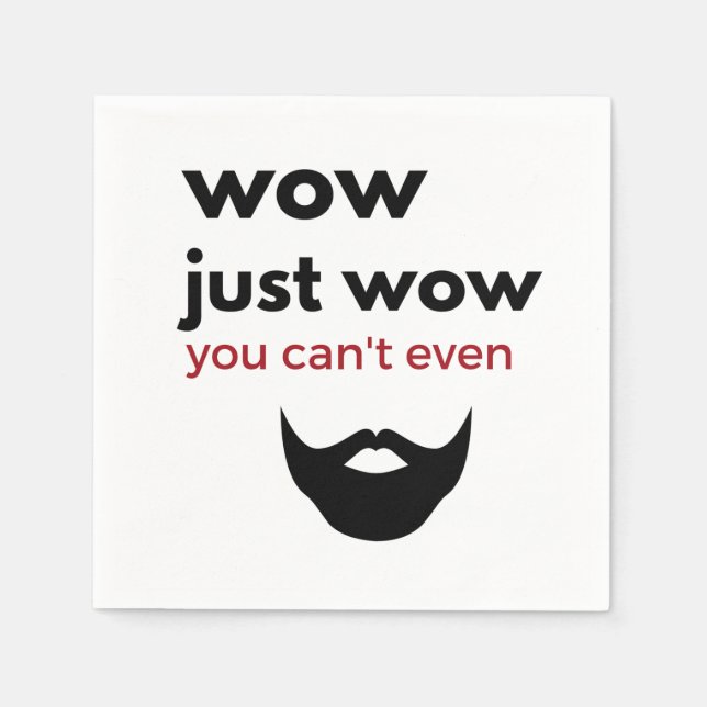 wow just wow cocktail napkins - beard (Front)