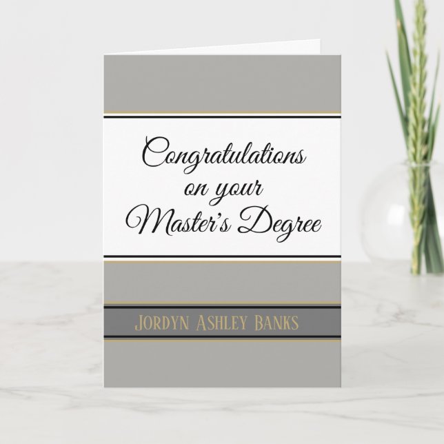 Wow! Master's degree Graduation card (Front)