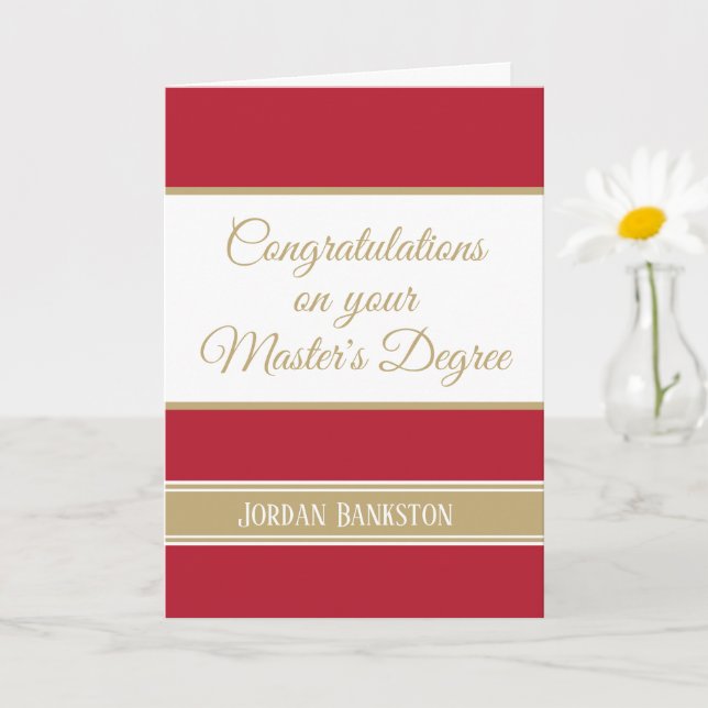 Wow! Master's degree Graduation card (Small Plant)