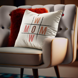 Wow mom tic tac toe funny and humorous mothers day cushion