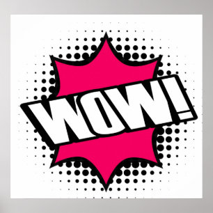 WOW Old school Cartoon Style Poster