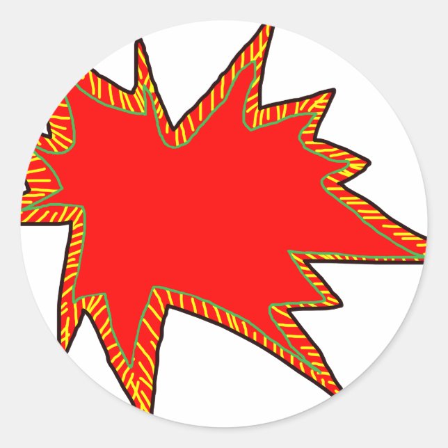 Wow Pop Pow Comic Art Super Heroes Word Bubble Classic Round Sticker (Front)