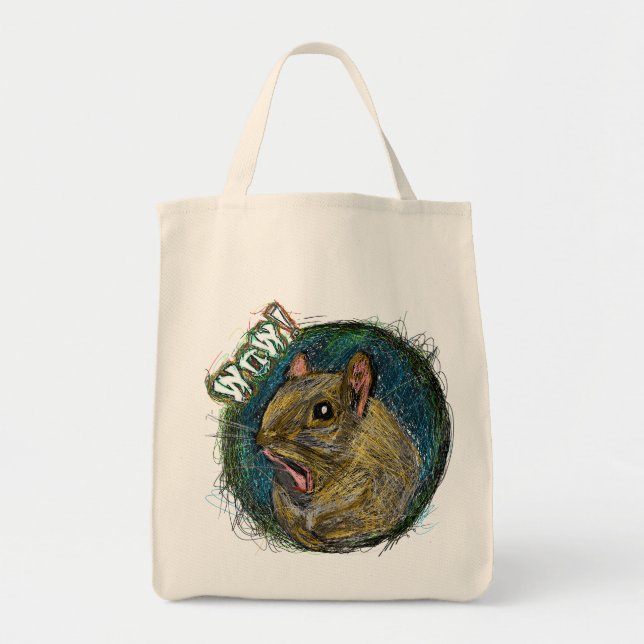 "WOW" SQUIRREL TOTE BAG (Front)