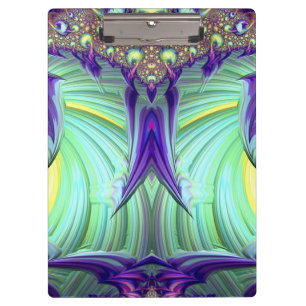 WOW! STRANGE! Pink Purple Blue and Yellow design Clipboard