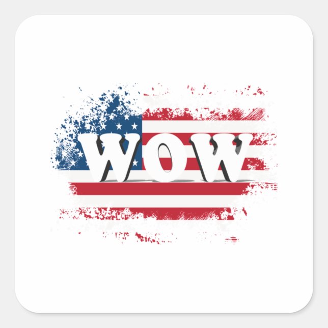 WOW USA Free Day T shirt Classic Square Sticker (Front)