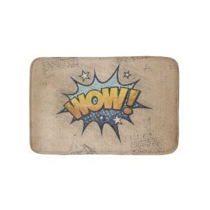 WOW! Vintage Comic Book Steampunk Pop Art Bath Mat