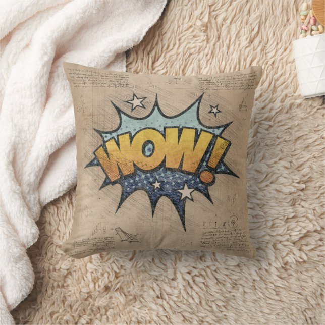 WOW! Vintage Comic Book Steampunk Pop Art Cushion (Blanket)