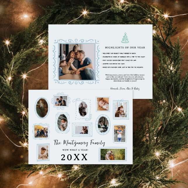 Wow What a Year | Family Photo Gallery Wall Holiday Card (Creator Uploaded)