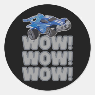 Wow! Wow! Wow! Rocket Soccer Game Classic Round Sticker