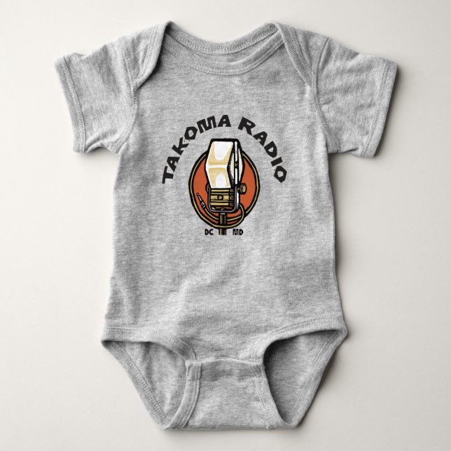 WOWD Takoma Radio One-piece Baby Bodysuit (Front)