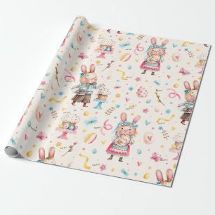 WP   Name, Candy & Hearts 30-in by 6ft Easter Wrapping Paper