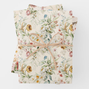 WP   Sm Print Dutch Still Life Floral 19x29 (3) Wrapping Paper Sheet