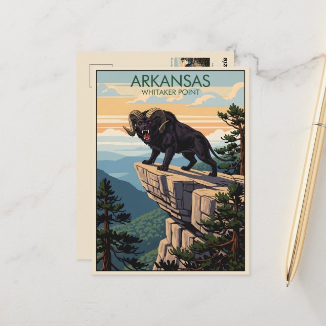 WPA Arkansas Whitaker Point  Postcard (Front/Back In Situ)