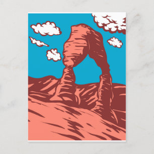 WPA Art Delicate Arch in Arches National Park Holiday Postcard