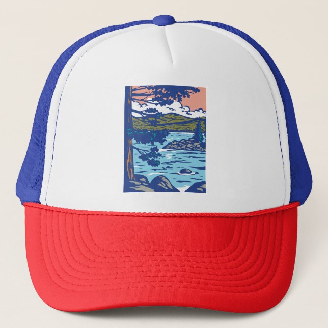 WPA Art Emerald Bay State Park in South Lake Tahoe Trucker Hat (Front)
