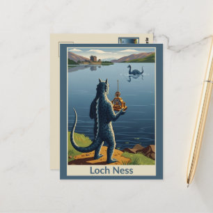 WPA Loch Ness Monster Funny Postcard