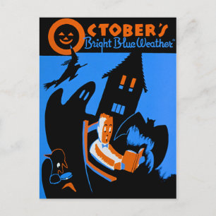 WPA, October Is A Great Time To Read Postcard
