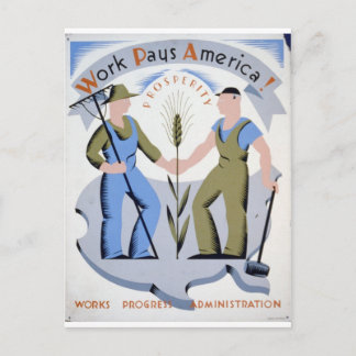 WPA - Work America Postcard