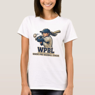 WPBL Womens Pro Baseball League Mascot Design T-Shirt