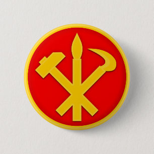 WPK Workers Party of Korea DPRK North Korea Emblem 6 Cm Round Badge