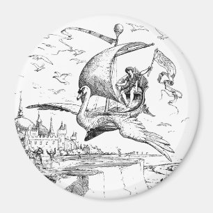 WQ MAGNET 3" : Magical Flying Swan Boat