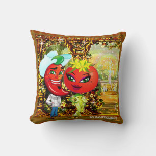 WQ PILLOW SM: Saucy Afternoons Hot Pepper Tomato