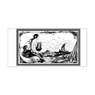 WQ RUBBER STAMP: Mermaids and ship Rubber Stamp