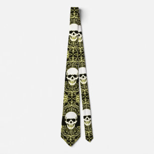 Wraithe Gentlemen's Gold Reaper Gothic Silk Tie