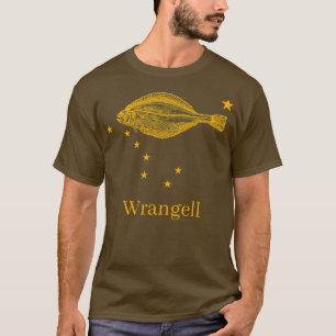 Wrangell Alaska State Flag Halibut Fishing  T-Shirt