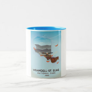 Wrangell-St. Elias National Park Alaska poster Two-Tone Coffee Mug