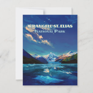 Wrangell St. Elias National Park Alaska Retro Card