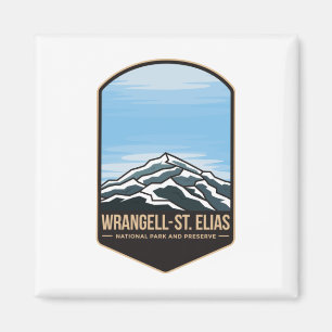 Wrangell st elias national park emblem patch logo magnet