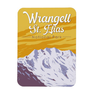 Wrangell St. Elias National Park Illustration Art Magnet