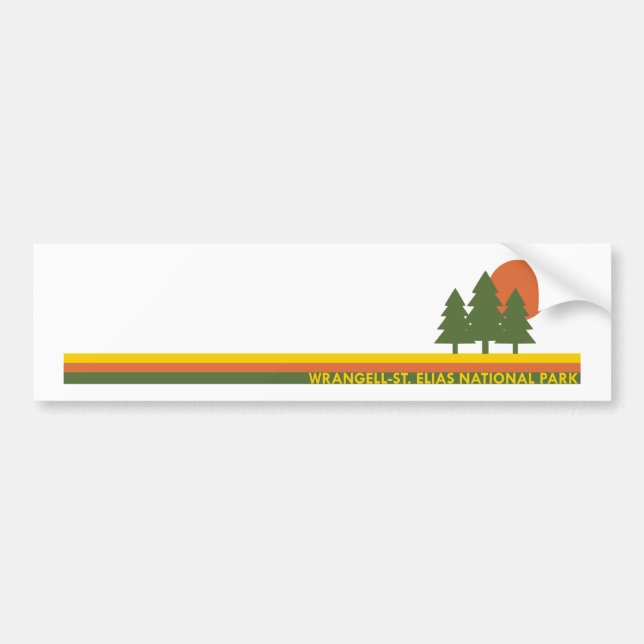 Wrangell-St. Elias National Park Pine Trees Sun Bumper Sticker (Front)