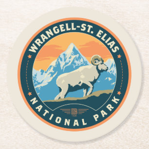 Wrangell-St Elias National Park Round Paper Coaster