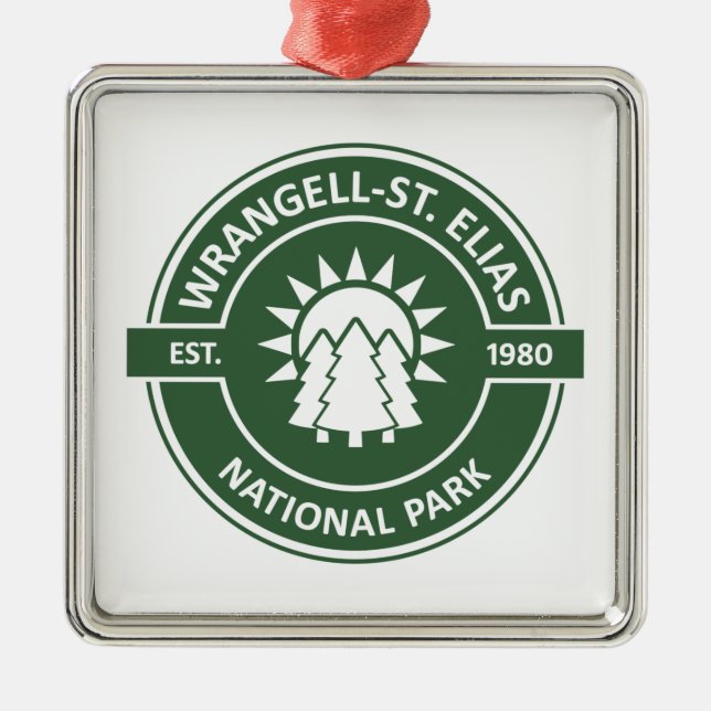 Wrangell–St. Elias National Park Sun Trees Metal Ornament (Front)