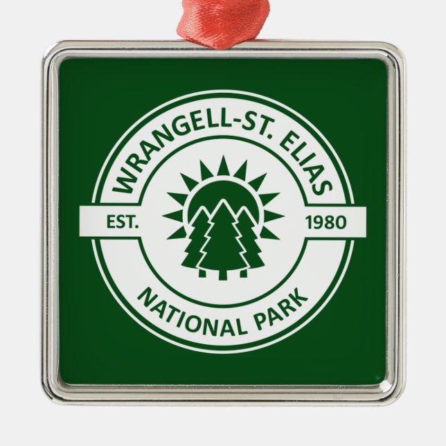 Wrangell–St. Elias National Park Sun Trees Metal Ornament (Front)