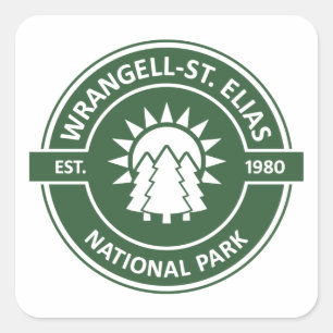 Wrangell–St. Elias National Park Sun Trees Square Sticker