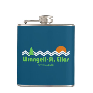 Wrangell-St. Elias National Retro Hip Flask