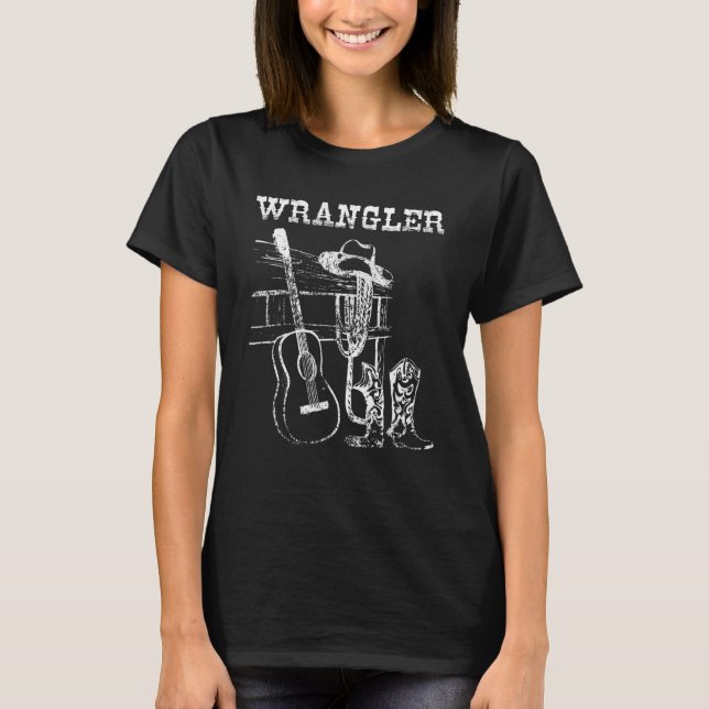 Wrangler Guitar Music Outlaw 90s  Legends Live For T-Shirt (Front)