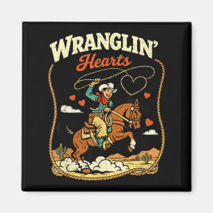 Wranglin hearts cowboy western valentine boy magnet
