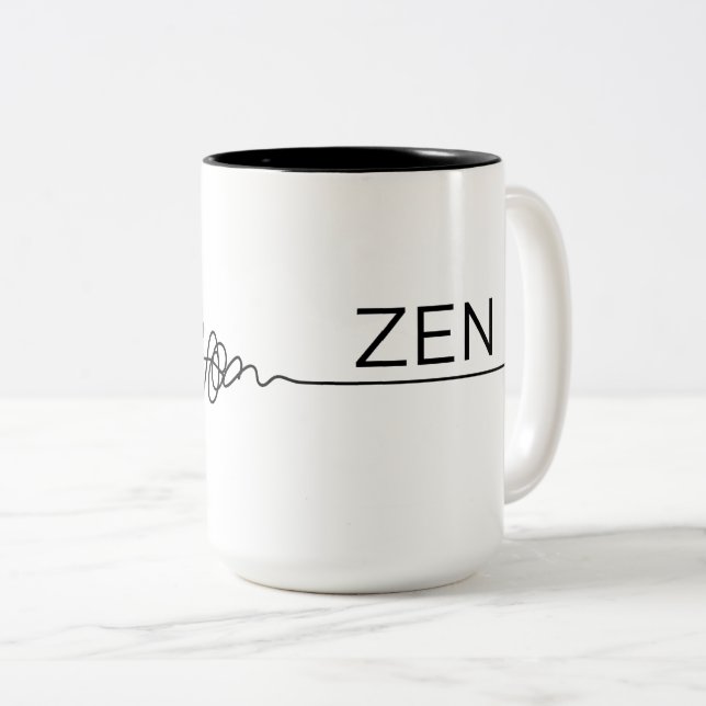 Wrap-Around Chaos to Zen Two-Tone Coffee Mug (Front Right)
